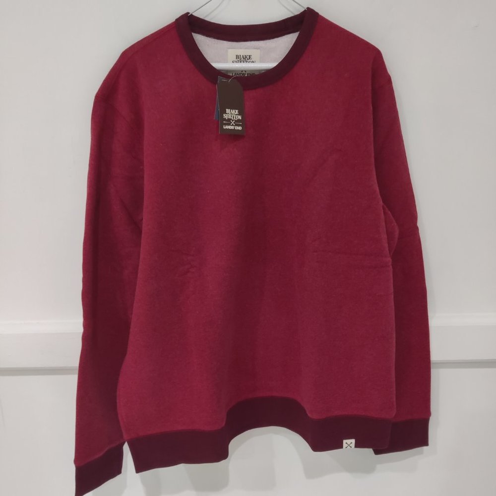 NWT Blake Shelton X Lands' End Men Serious Sweatshirt Red Size M $80 D245
